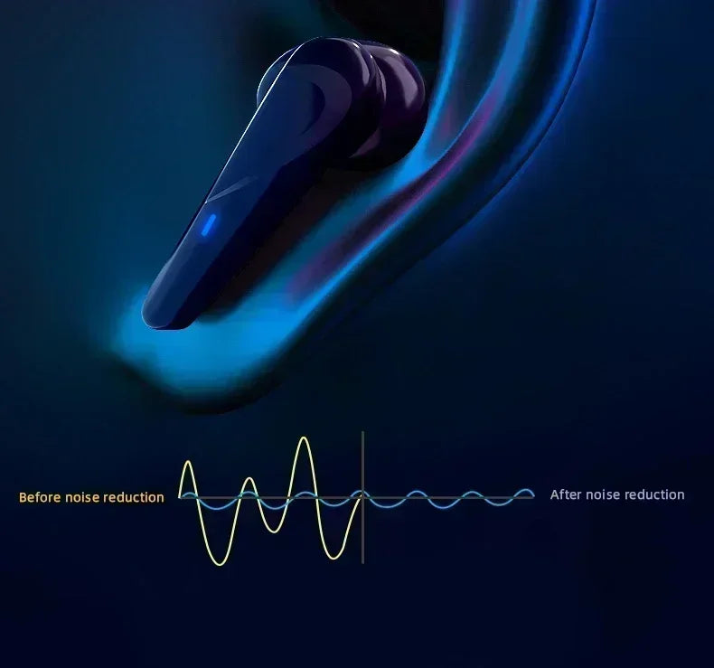 Auscultadores Bluetooth Sem Fios para Telemóvel com Cancelamento de Ruído e Som HD