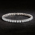Pulseira Tênis Prata S925 com Zircónia | Noivado Casamento 4mm