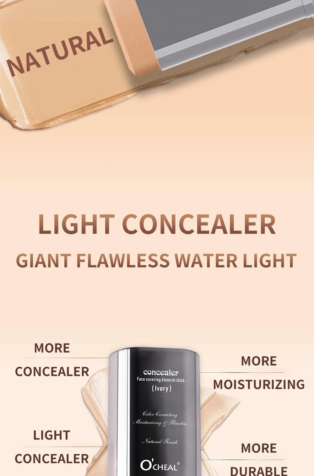 Stick de Contorno e Corretor Facial | Leve Iluminador Longa Duração