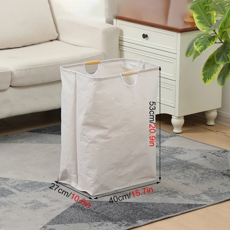 Cesto de roupa suja grande com pega, dobrável, impermeável, cesto de arrumação independente para roupa.