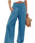Calças Wide Leg de Praia com Cordão | Estilo Europeu Casual