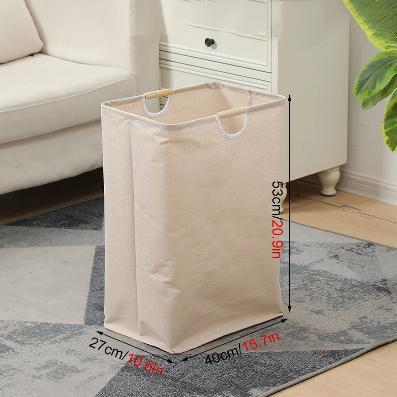 Cesto de roupa suja grande com pega, dobrável, impermeável, cesto de arrumação independente para roupa.