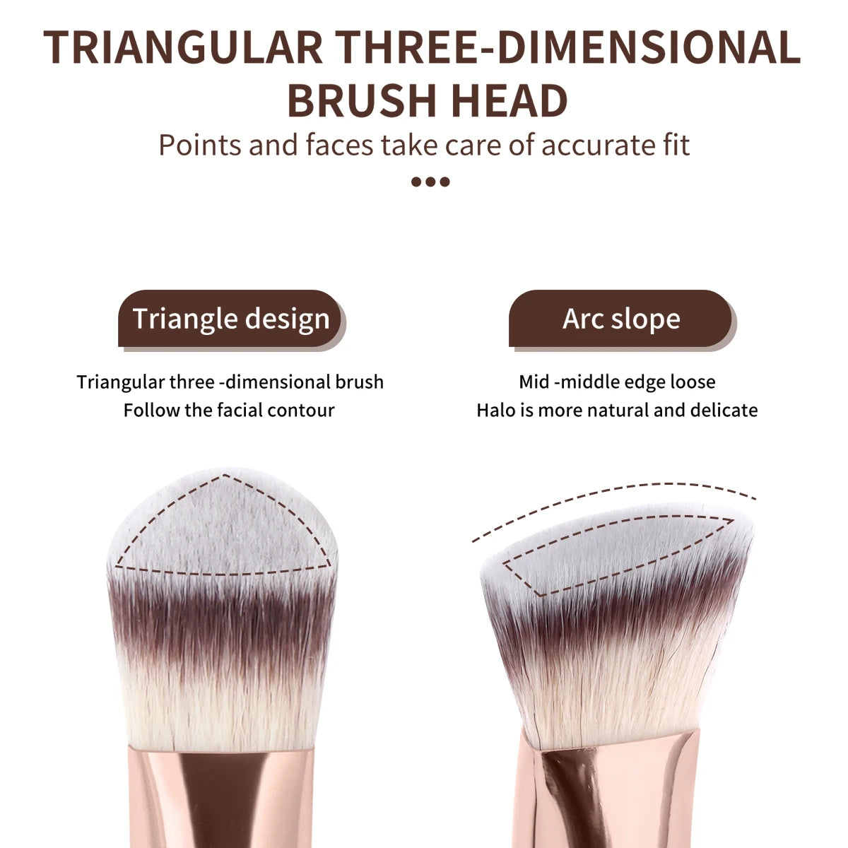 Kit 8 Pincéis Maange Portátil de Viagem | Pó Blush Base Contorno