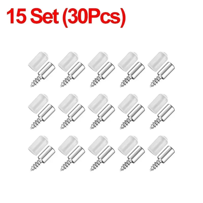 100/10 peças de suporte de prateleira com parafuso auto-atarraxante, suportes de septo para guarda-roupa, pinos de suporte de prateleira com parafuso fixo e manga antiderrapante.
