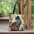 Tote Bag Canvas Gatos Florais | Aesthetic Escola Compras Leve