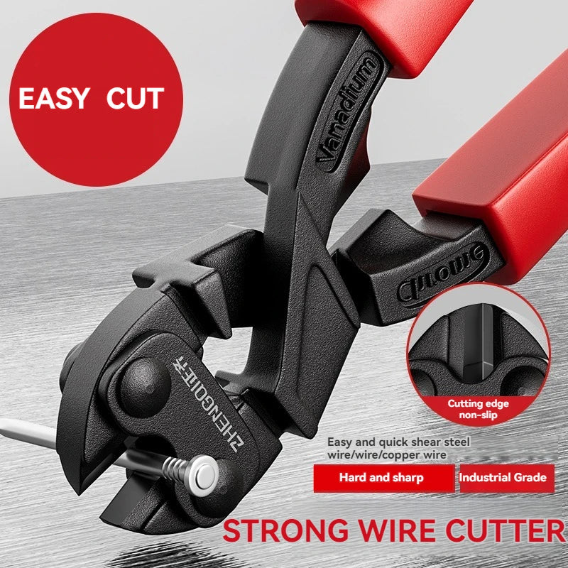 Alicate de corte de arame, alicate de corte de barra de aço, alicate para cortar arame de aço e ferro, tesoura potente, tesoura para cortar arame, la