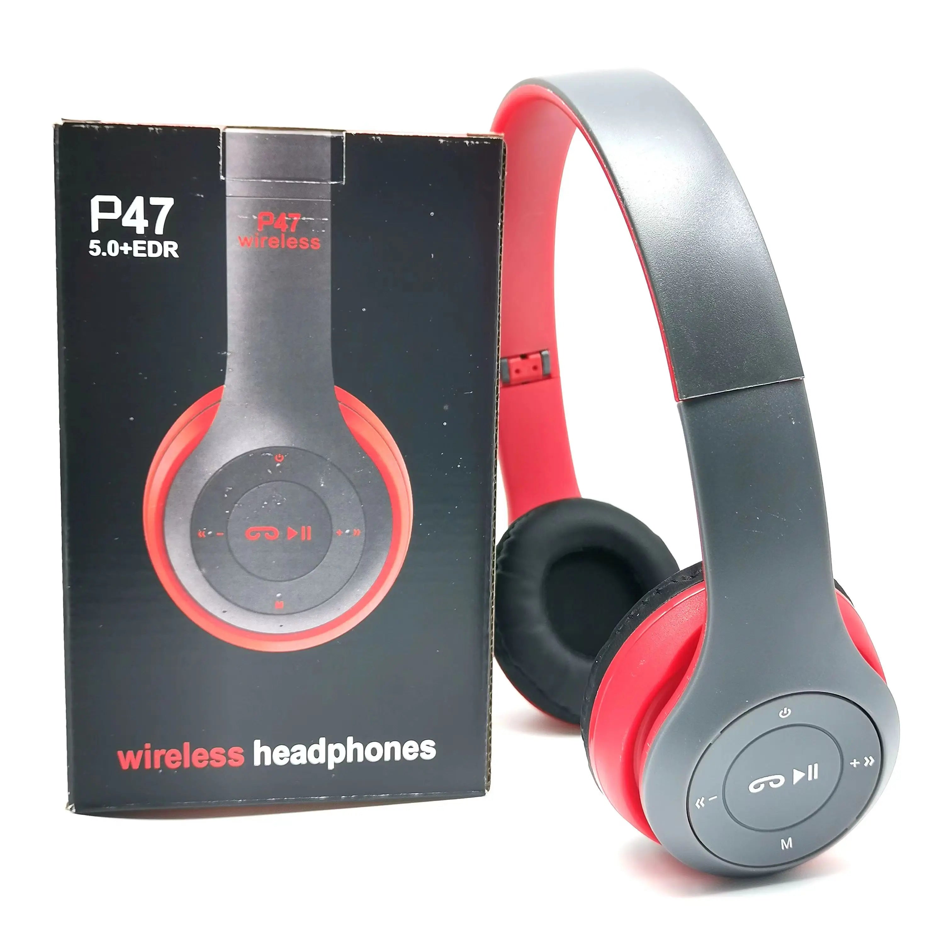 Headphones P47 Bluetooth 5.0 Dobráveis | HiFi Bass Gaming Crianças Mic