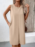 Vestido Feminino Elegante de Gola Redonda com Mangas Soltas – Moda Europeia e Americana