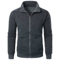 Blusão Casual Zipper Gola Alta Cor Sólida | Sport Tops Masculino