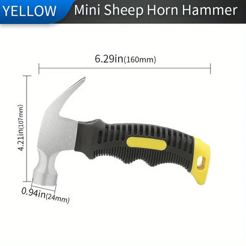 Martelo Mini Multifuncional 160mm – Leve, Portátil e Ideal para Carpintaria