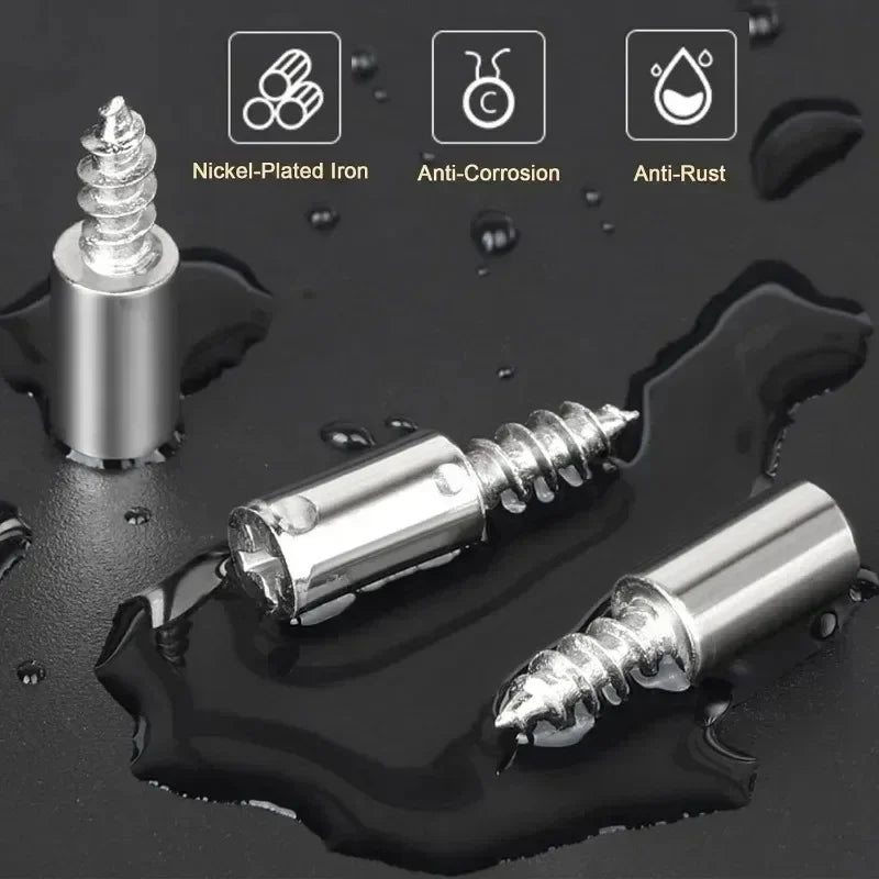 100/10 peças de suporte de prateleira com parafuso auto-atarraxante, suportes de septo para guarda-roupa, pinos de suporte de prateleira com parafuso fixo e manga antiderrapante.