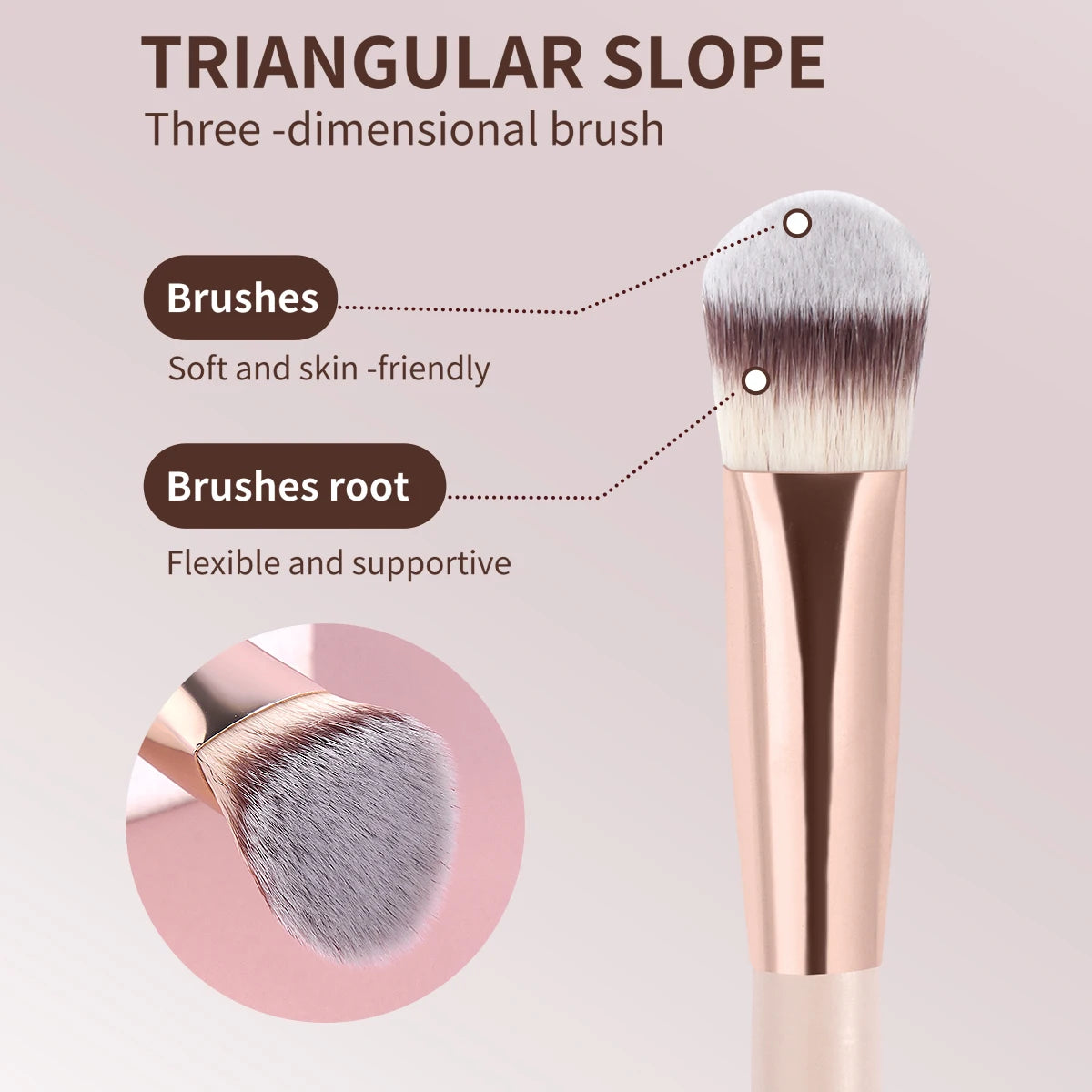 Kit 8 Pincéis Maange Portátil de Viagem | Pó Blush Base Contorno