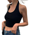 Crop Top Algodão Costas Nuas Halter | Streetwear Verão 2025