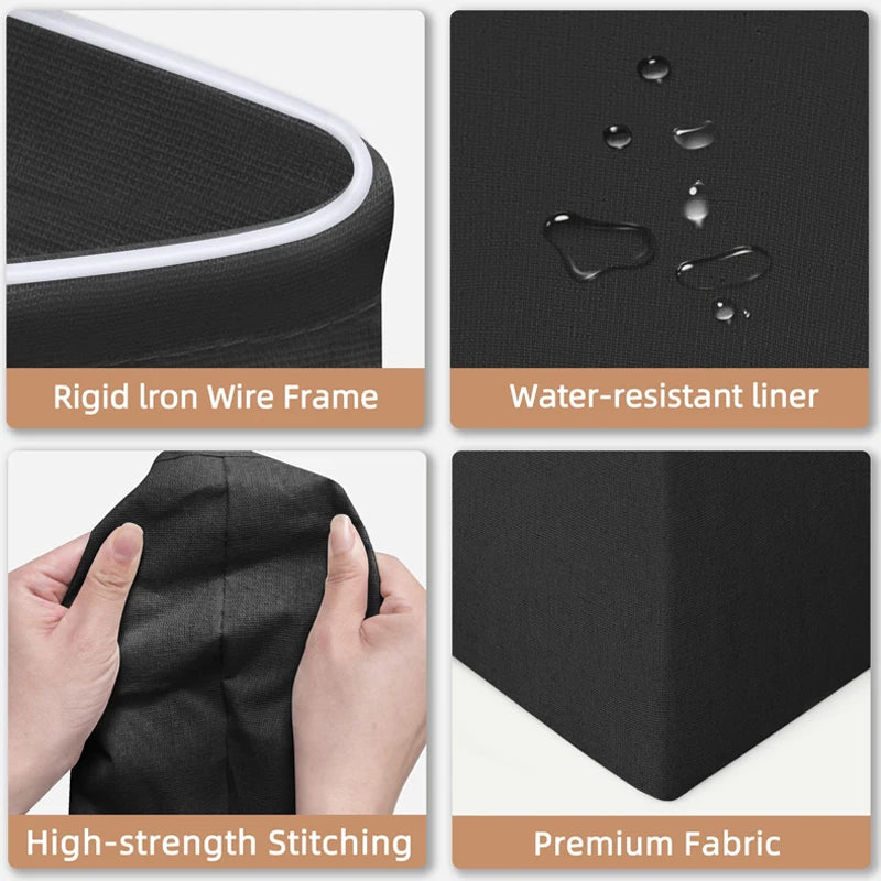 Cesto de roupa suja grande com pega, dobrável, impermeável, cesto de arrumação independente para roupa.