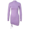 Vestido Mini Bodycon Plissado com Atacadores | Slim Fit Festa