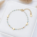 Pulseira Pedra Natural Coração | Handmade Moda Feminina Elegante