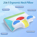 Almofada Cervical Memory Foam 2 em 1 | Ortopédica Pescoço Ergonómica