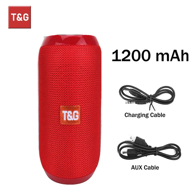 Coluna T&G TG117 Bluetooth TWS | Impermeável Estéreo FM Cartão TF