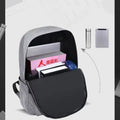 Mochila Minimalista Unissexo com Porta USB – Grande Capacidade para Escola, Trabalho e Viagem