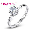Fine Wedding Rings for Men Women Gift S925 Sterling Silver Color Austrian Crystal Engagement Proposal Ring Jewelry Bague Femme