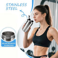 Shaker Aço Inox Anti-Fugas com Bola | Ginásio Proteína Whey Portátil
