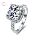 Real 925 Sterling Silver Rings With Shiny Cubic Zirconia For Women Bridal Wedding Engagement Accessory Anel Jewelry