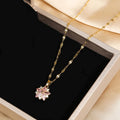 Colar Sakura Rosa Coreano | Pendente Flor Cerejeira Corrente Clavícula