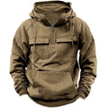 Hoodie Outdoor Espesso Multi-Bolsos Loose | Sport Casual Manga Longa