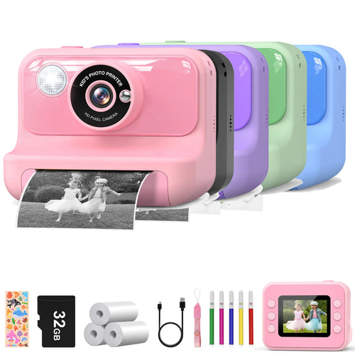 Câmara Infantil 1080P com Impressão Instantânea | Mini Digital Crianças