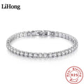 Pulseira Tênis Prata S925 com Zircónia | Noivado Casamento 4mm