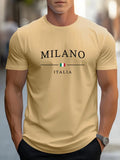 T-Shirt MILANO 100% Algodão – Print de Letras, Corte Largo e Confortável