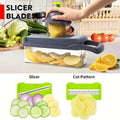 Picador Vegetais 14/16 em 1 com Pega | Slicer Dicer Ralador Cozinha