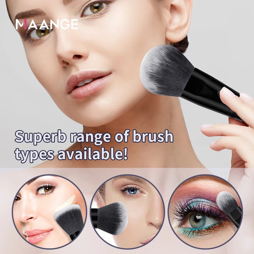 Kit Profissional 30 Pincéis Maange com Estojo | Base Sombras Blush