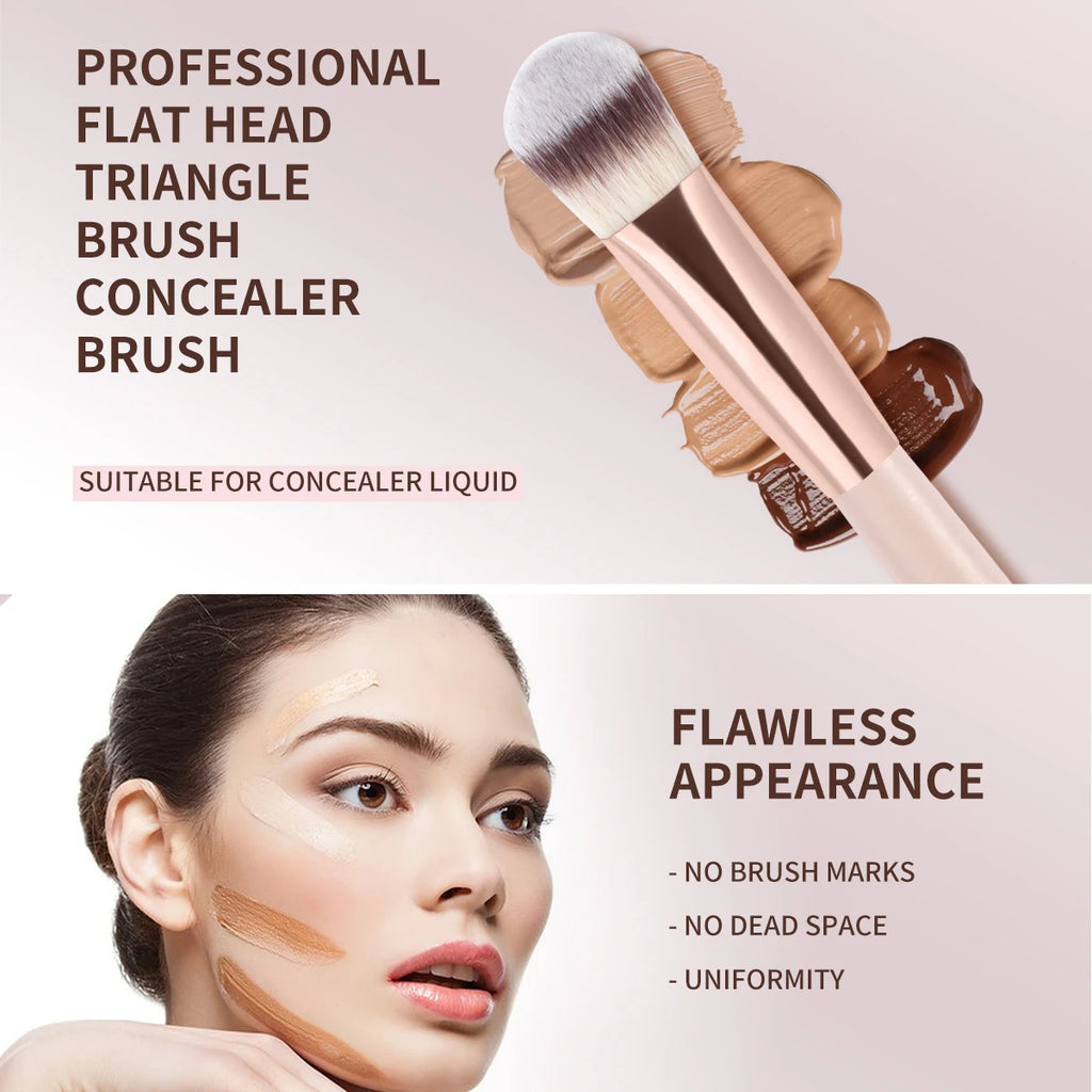 Kit 8 Pincéis Maange Portátil de Viagem | Pó Blush Base Contorno