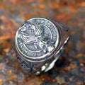 2023 New Gothic viking  Freemasonry and raven skull Ring For Men Women Stainless Steel Male Anel Gift free shipping