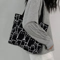 Tote Canvas Gato Japonês com Fecho | Designer Cartoon Shoulder Shopper