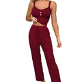 Conjunto Pijama 2 Peças com Renda | Top Alças Sexy + Calça Slim