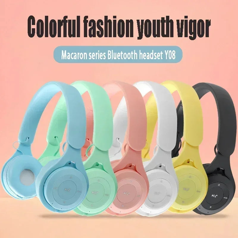 Auriculares Macarone Bluetooth 5.3 | HiFi Bass Cancelamento Ruído Mic