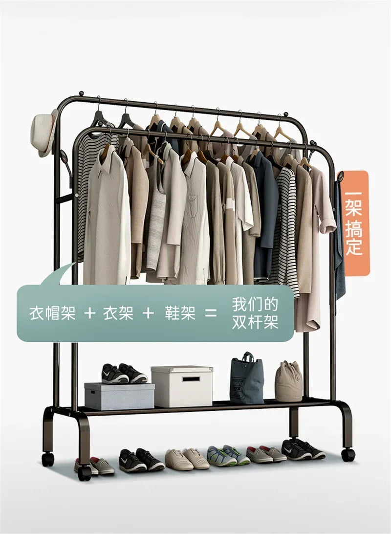 Coat racks floor bedroom clothes hanger household indoor clothes storage rack cabinet living room balcony cloth racks n