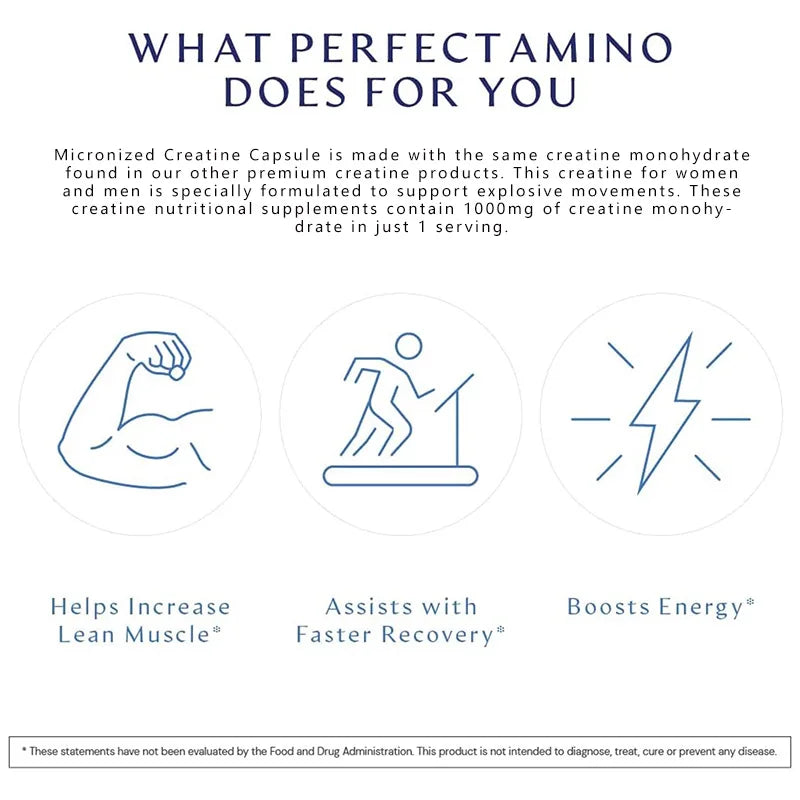 Creatina micronizada - promove o crescimento muscular, melhora o desempenho físico, a resistência e a recuperação.