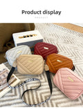Mala Camera Bag PU Rolling Strip | Ombro Telemóvel Crossbody Casual