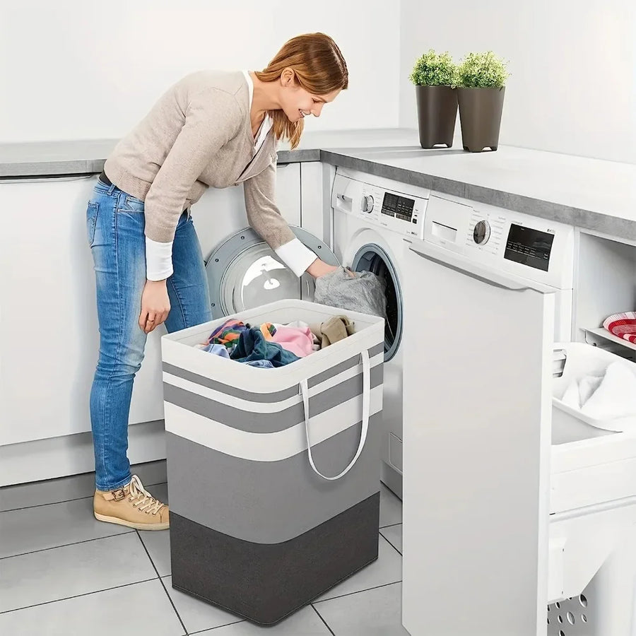 Cesto de Roupa Suja 75L com Pegas – Ideal para Casa, Dormitório e Hotel
