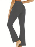 Calças Yoga Flared com Bolsos | Cintura Alta Tummy Tuck