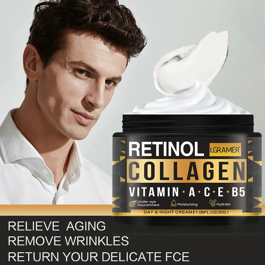 Creme Facial Masculino Retinol Colagénio | Hidratante Anti-Rugas