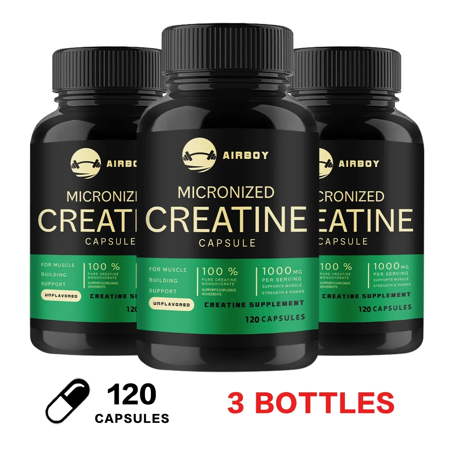 Creatina micronizada - promove o crescimento muscular, melhora o desempenho físico, a resistência e a recuperação.