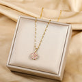Colar Sakura Rosa Coreano | Pendente Flor Cerejeira Corrente Clavícula