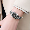 Relógio Feminino Retângular de Luxo | Bracelete Aço Quartzo Fashion