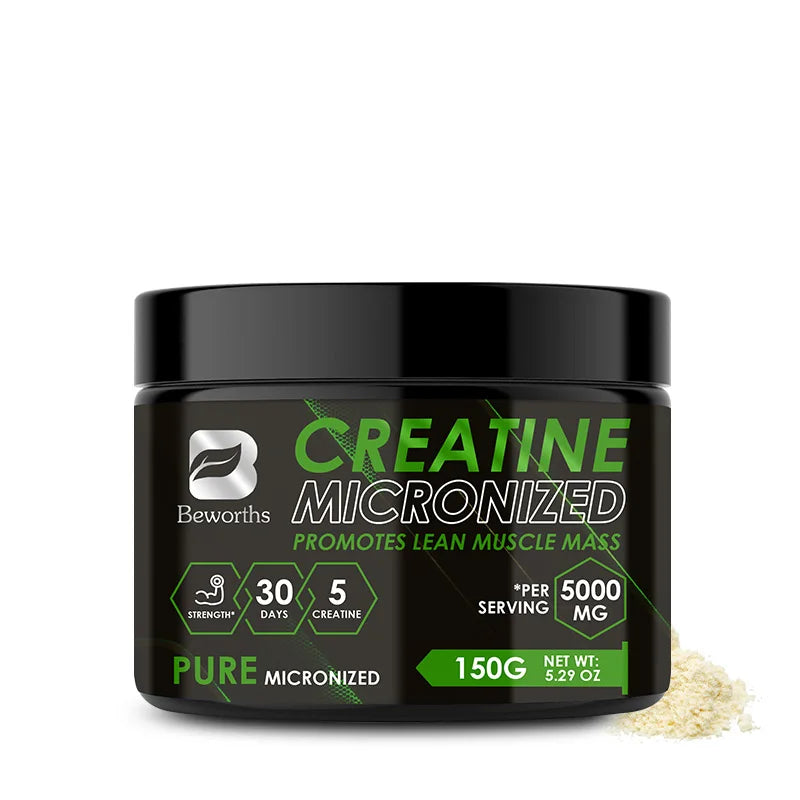 Creatina mono-hidratada Beworths, suplemento alimentar para atletas, auxilia no treino, no desenvolvimento muscular, fornece energia celular e aumenta a força muscular.