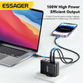 Carregador GaN 100W Essager USB-C | PD QC 4.0 iPhone Xiaomi MacBook