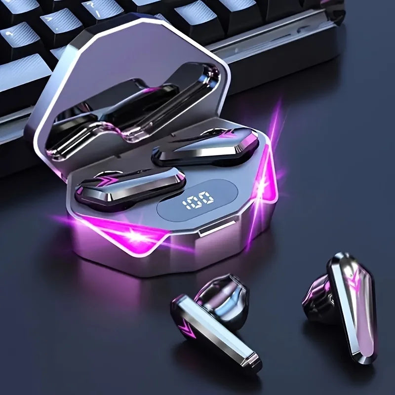 Auriculares X15 TWS Bluetooth Gaming | LED Cancelamento Ruído Microfone